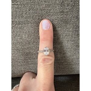 Cubic Zirconia Sterling Silver Engagement Ring Infinity Band Elegant 5.75‎